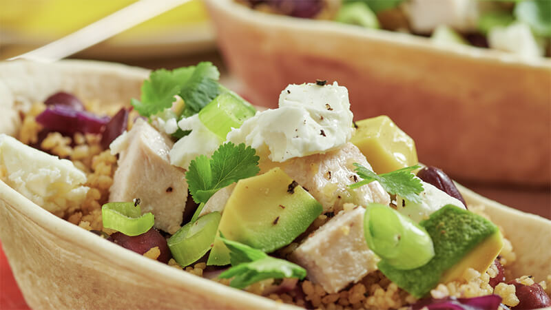 chicken & veggie grain bowls
