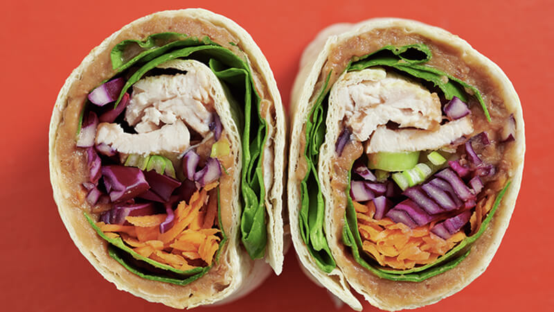 chicken & veggie wraps